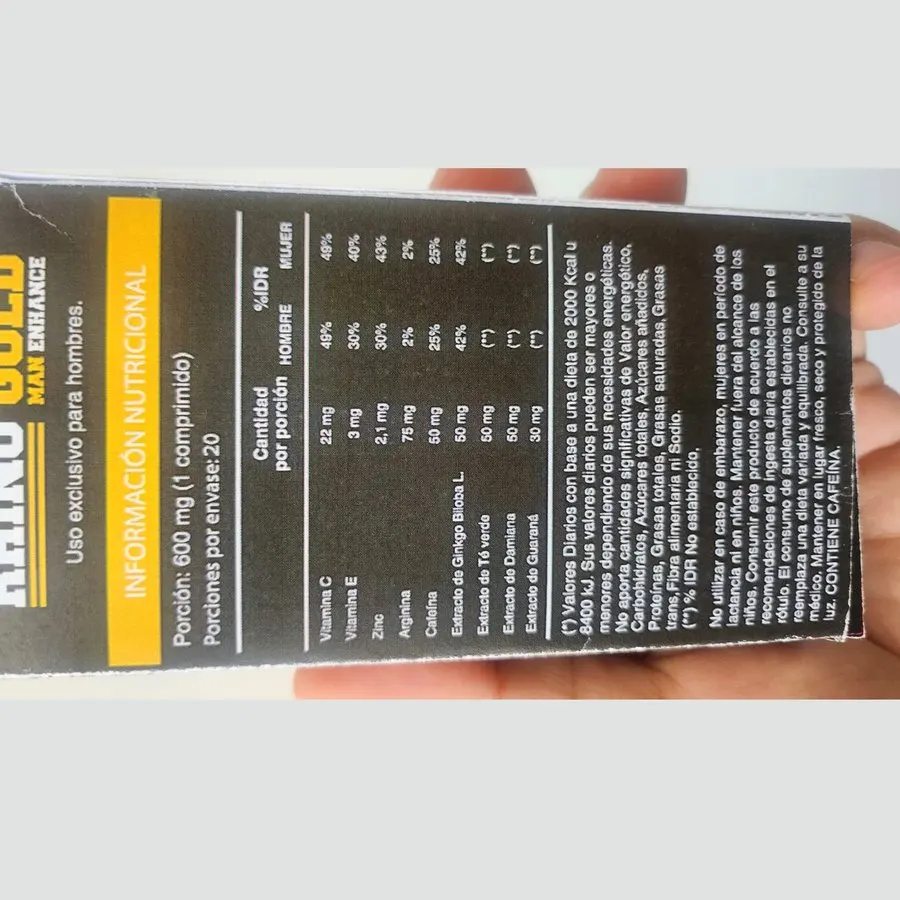 Rhino Gold — foto del envase 3